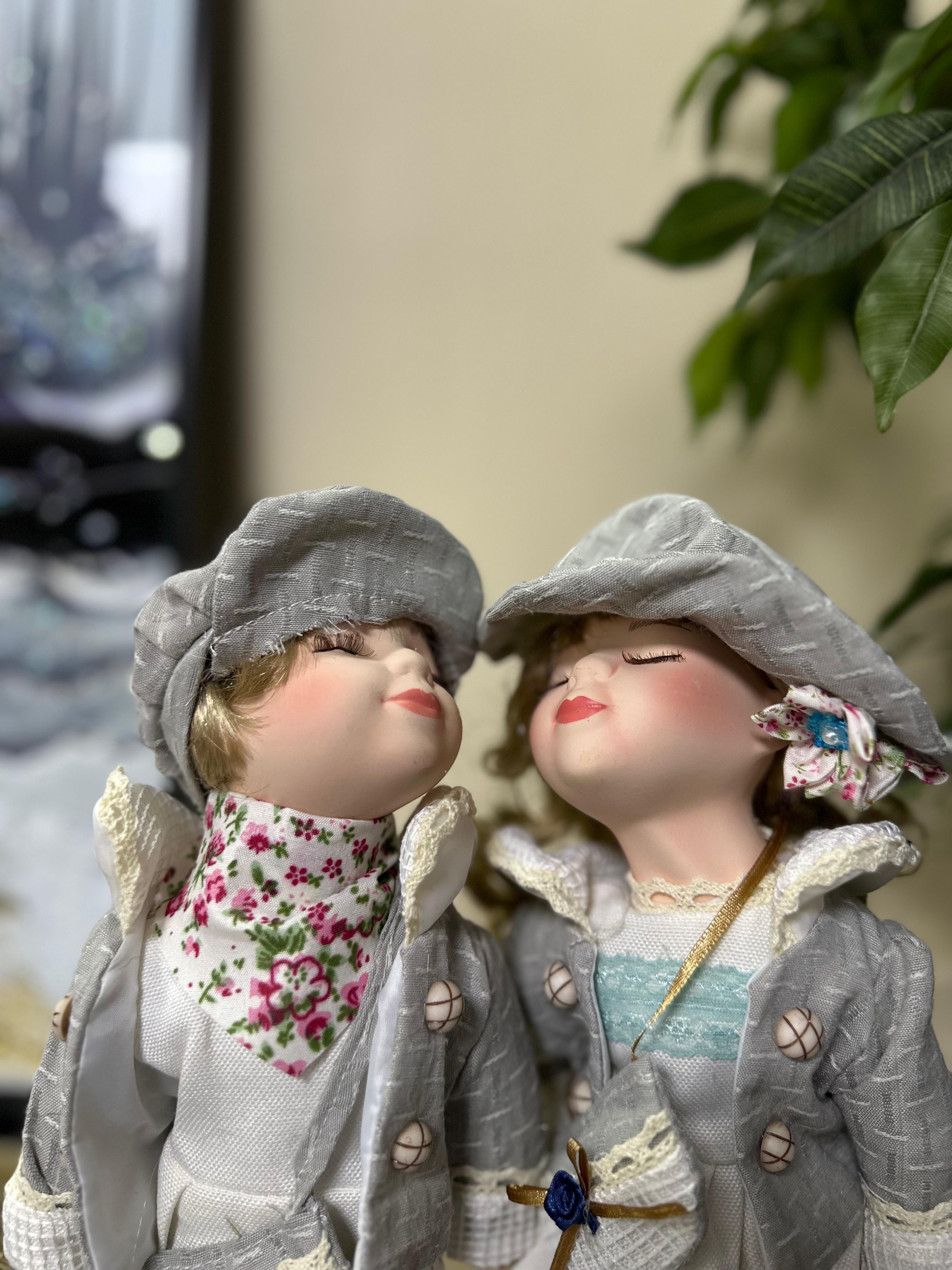 Porselen 2'li Bebek 33 CM İthal Dekor - 1