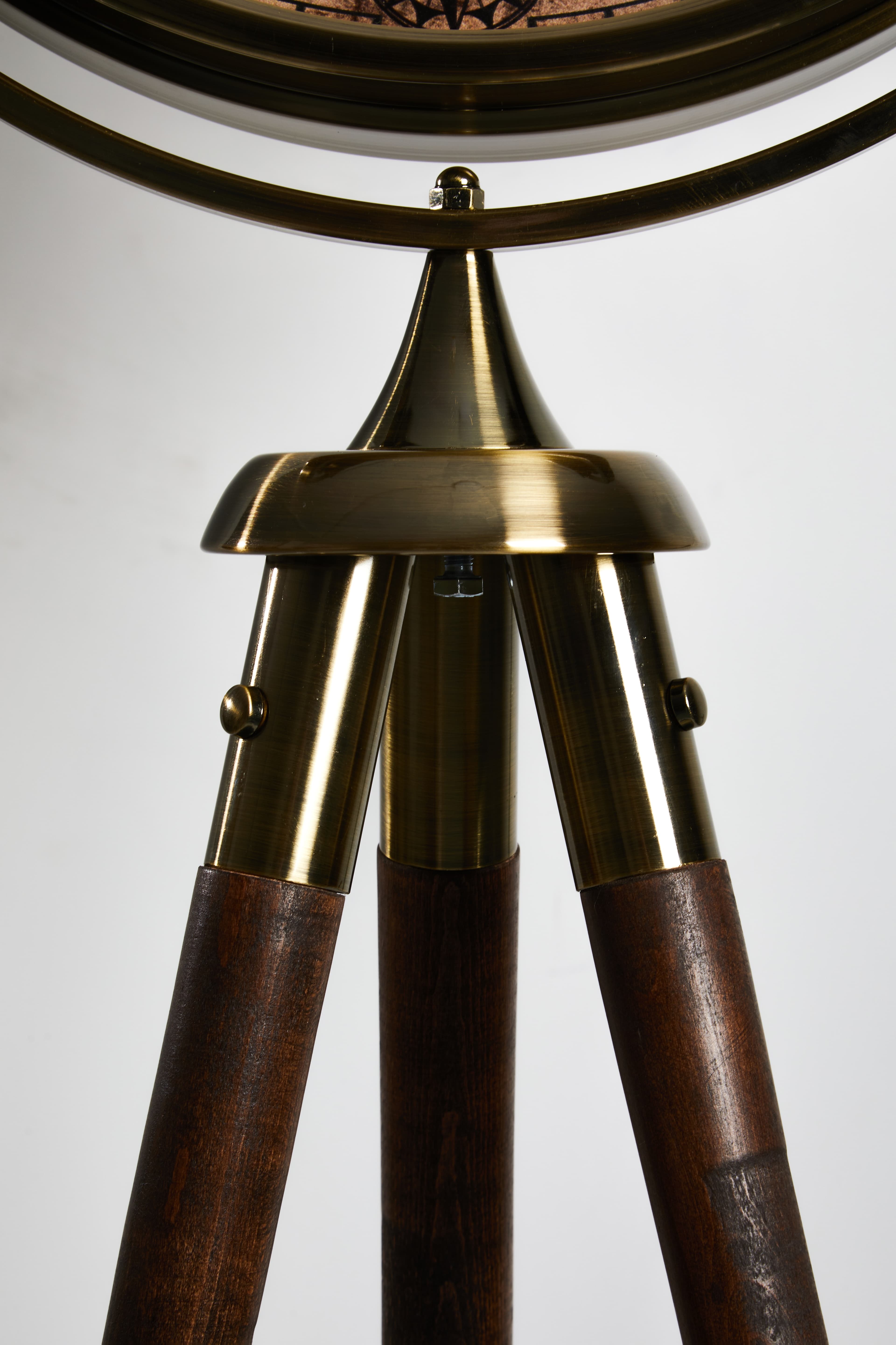 Vintage Globe – Tripod Çarklı Saat 165 cm