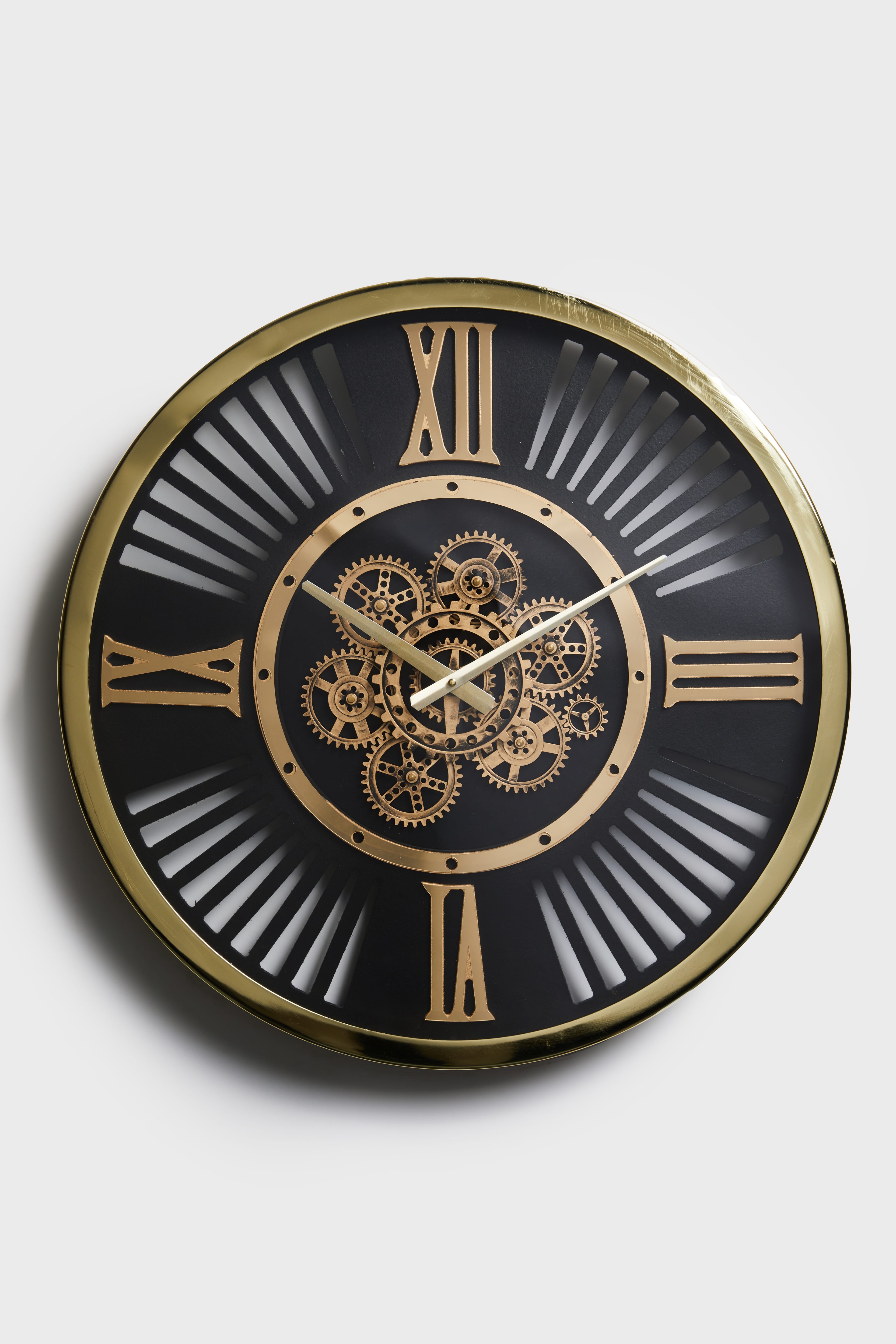 Aurum Gear Gold Metal Duvar Saati – 60 cm