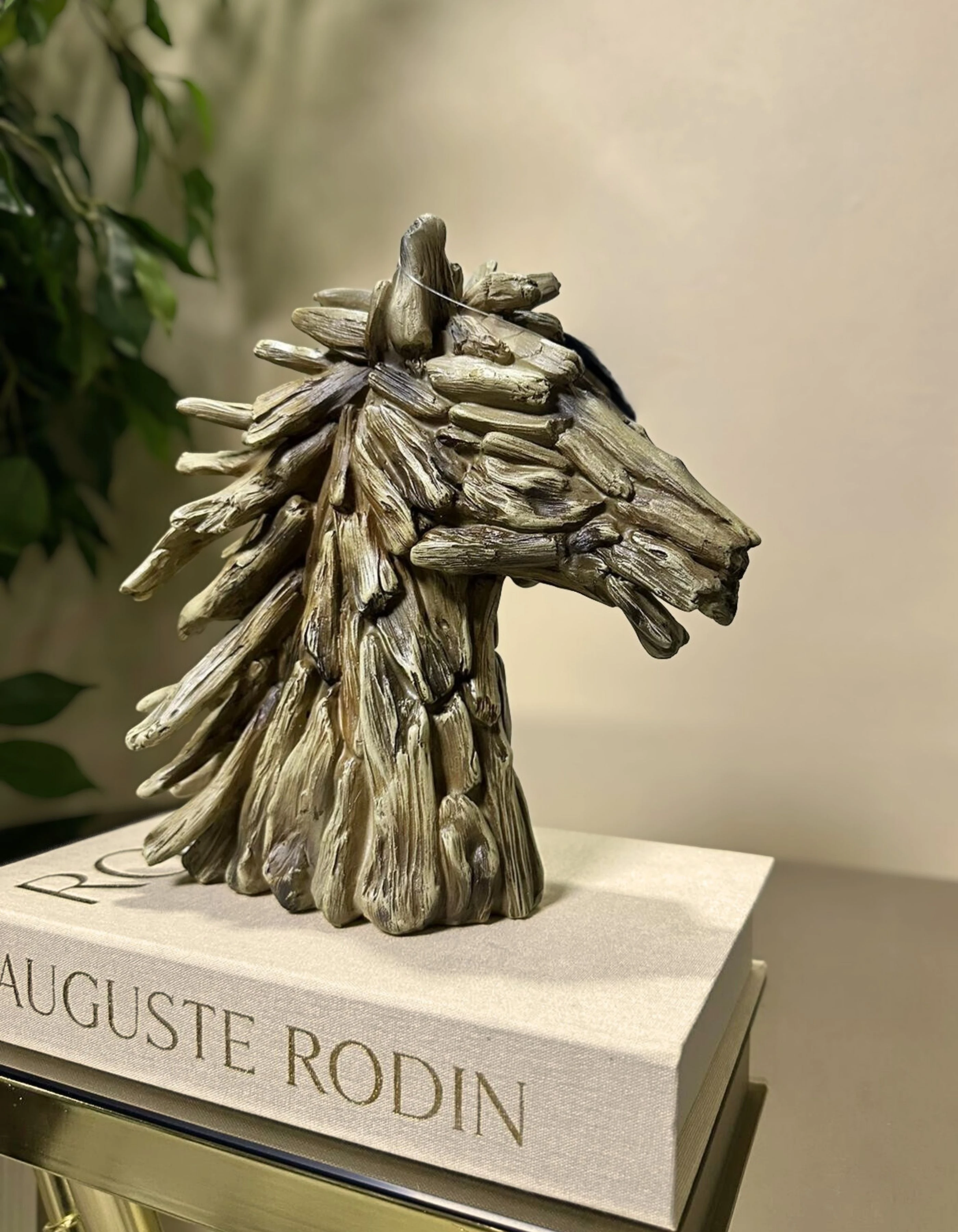 Rustic Driftwood Horse Dekor 24 CM