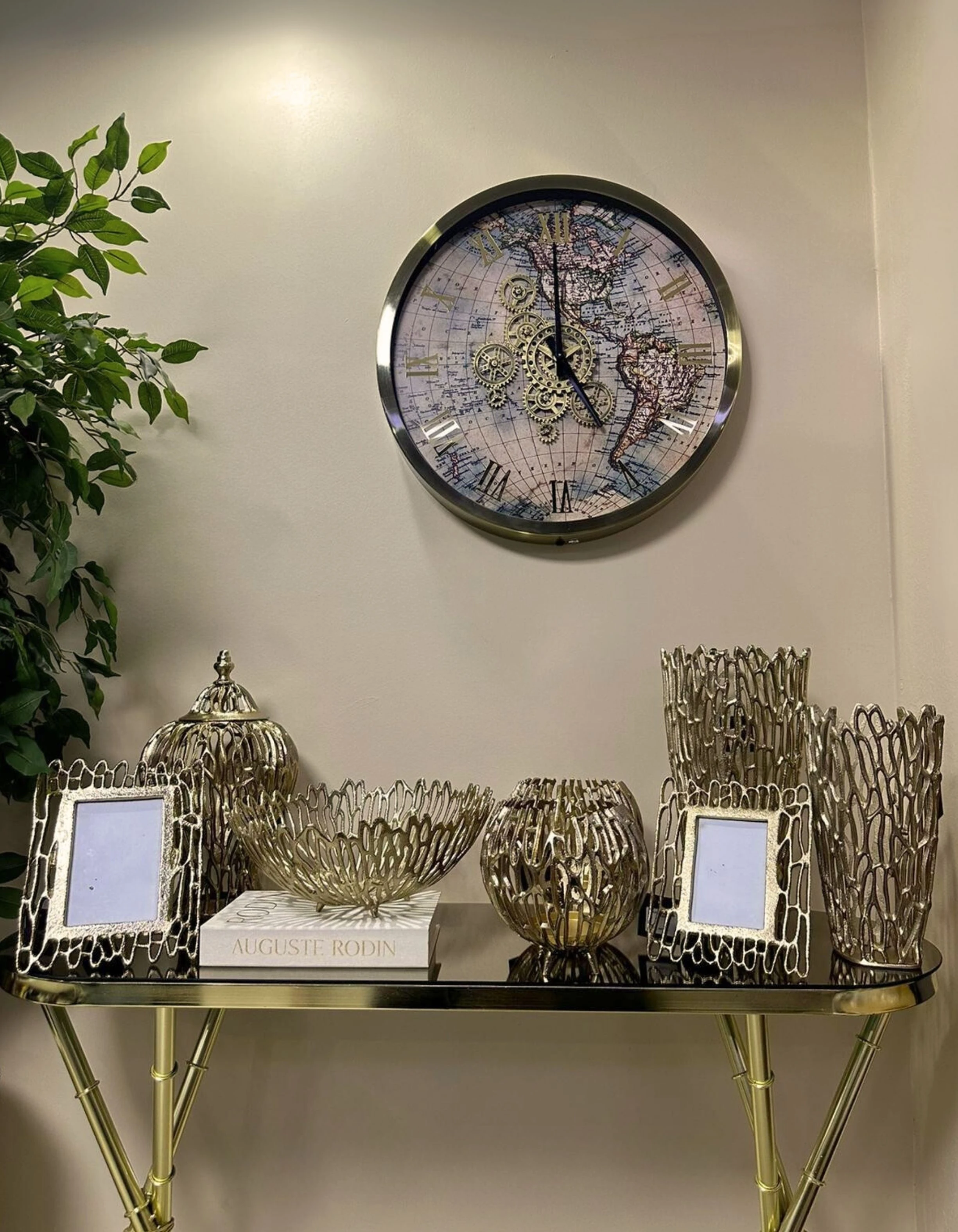 Alüminyum Döküm Gold Vazo 38x21 CM