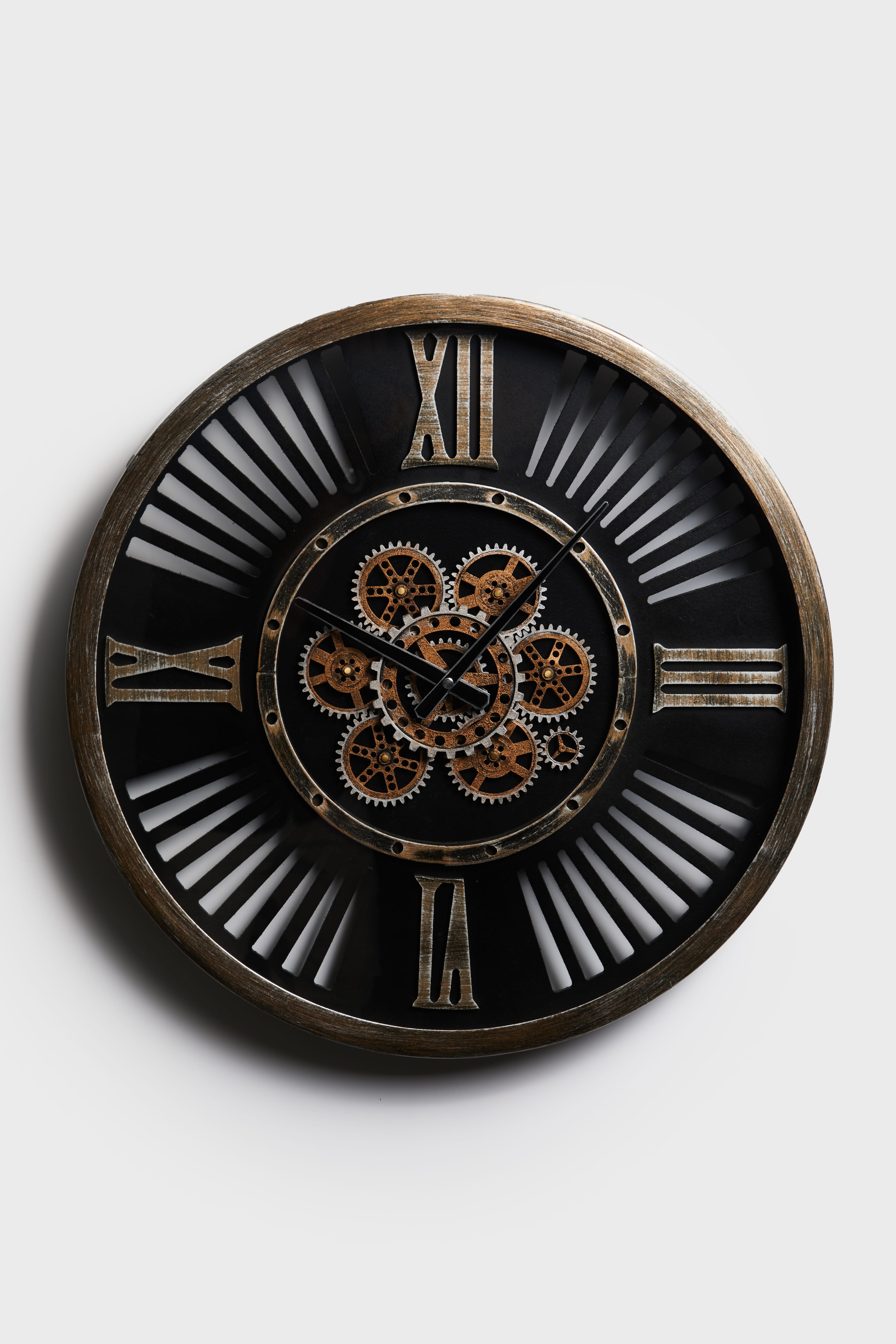 Bronz Mechanica Metal Duvar Saati – 60 cm