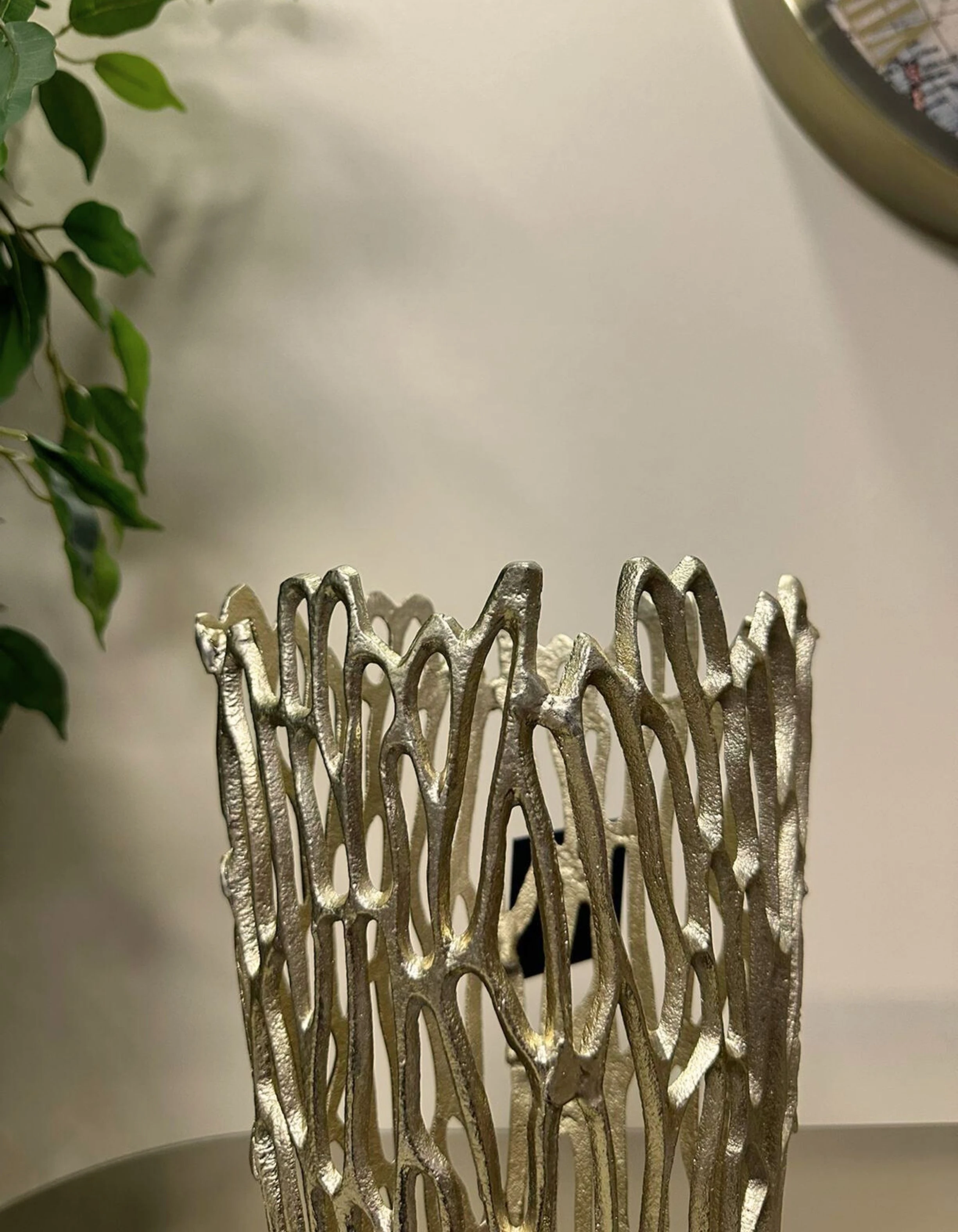 Alüminyum Döküm Gold Vazo 30x18 CM