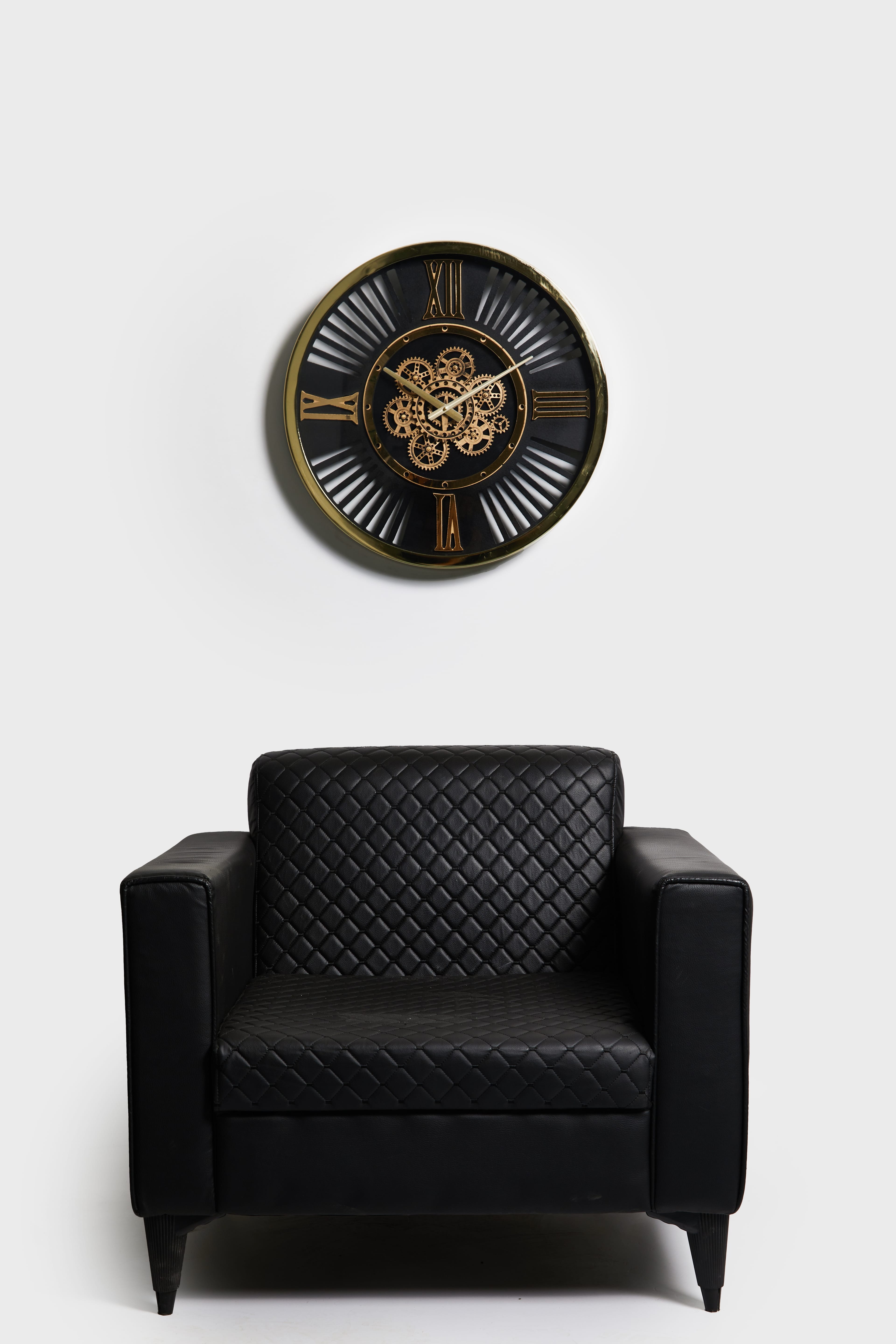 Aurum Gear Gold Metal Duvar Saati – 60 cm