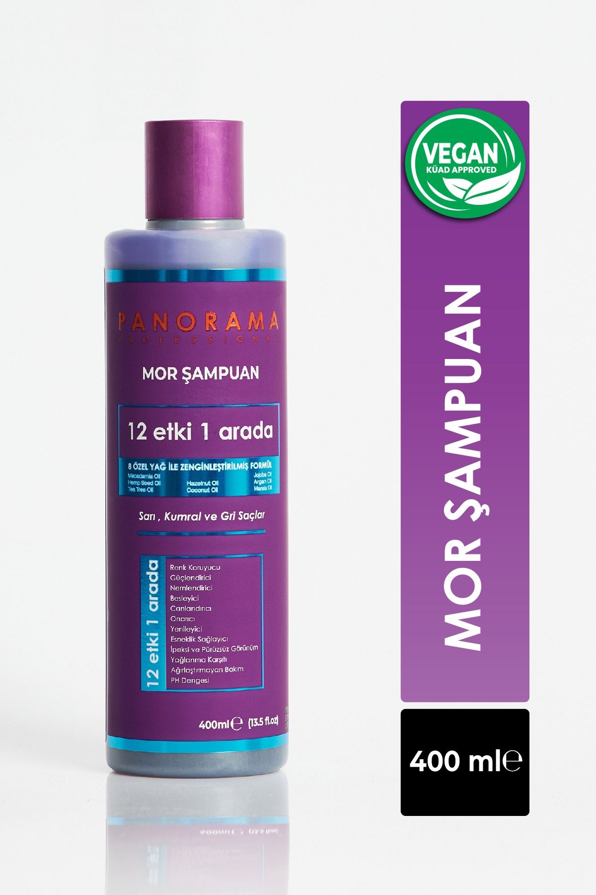 Panorama Professional Purple Shampoo 8 Special Oils 400 ml X2 Shampoo, Hair Treatment Oil / Vegan Formula