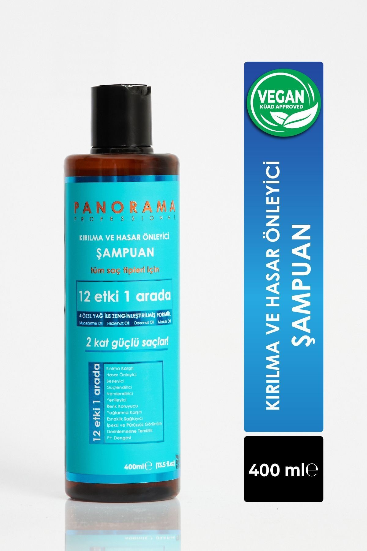 Panorama Professional Anti-Damage Shampoo - 400 ml / Vegan Formula / 12 Effects in 1