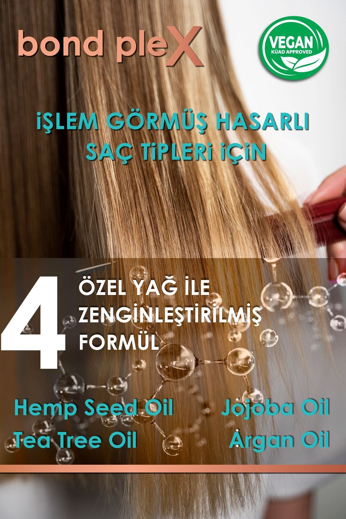 Professional Bond Plex Yoğun Onarıcı Saç Bakım Yağı - 100 ml / Vegan / 12 Etki 1 Arada