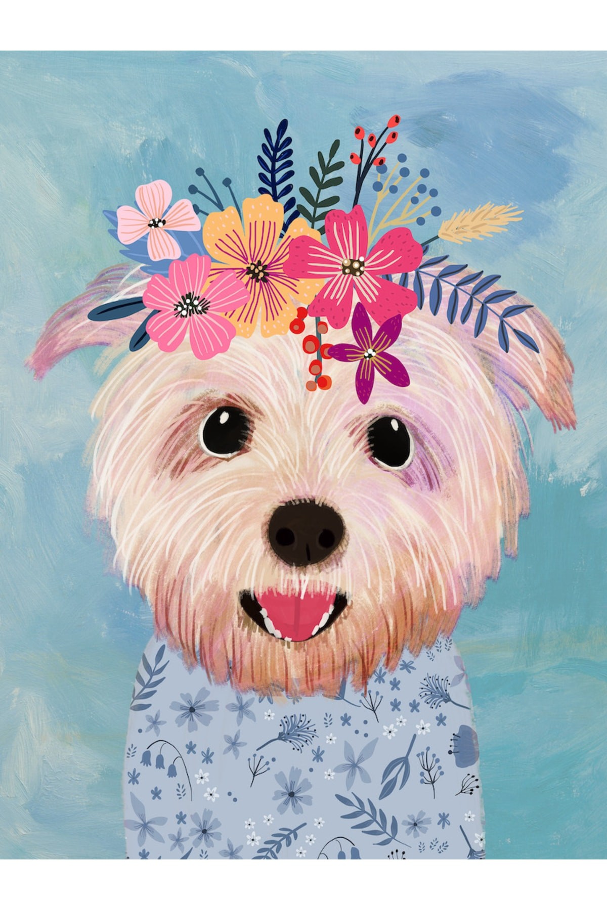 The Blooming Puppy Eğlenceli Ve Renkli Makinede Yıkanabilir Çocuk Halısı