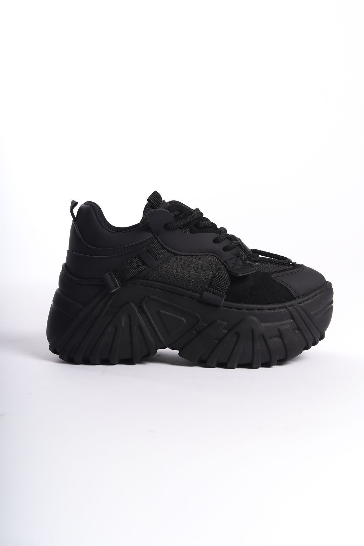 Cilt Bağcıklı Yüksek Taban Günlük Kadın Sneaker Spor Ayakkabı
