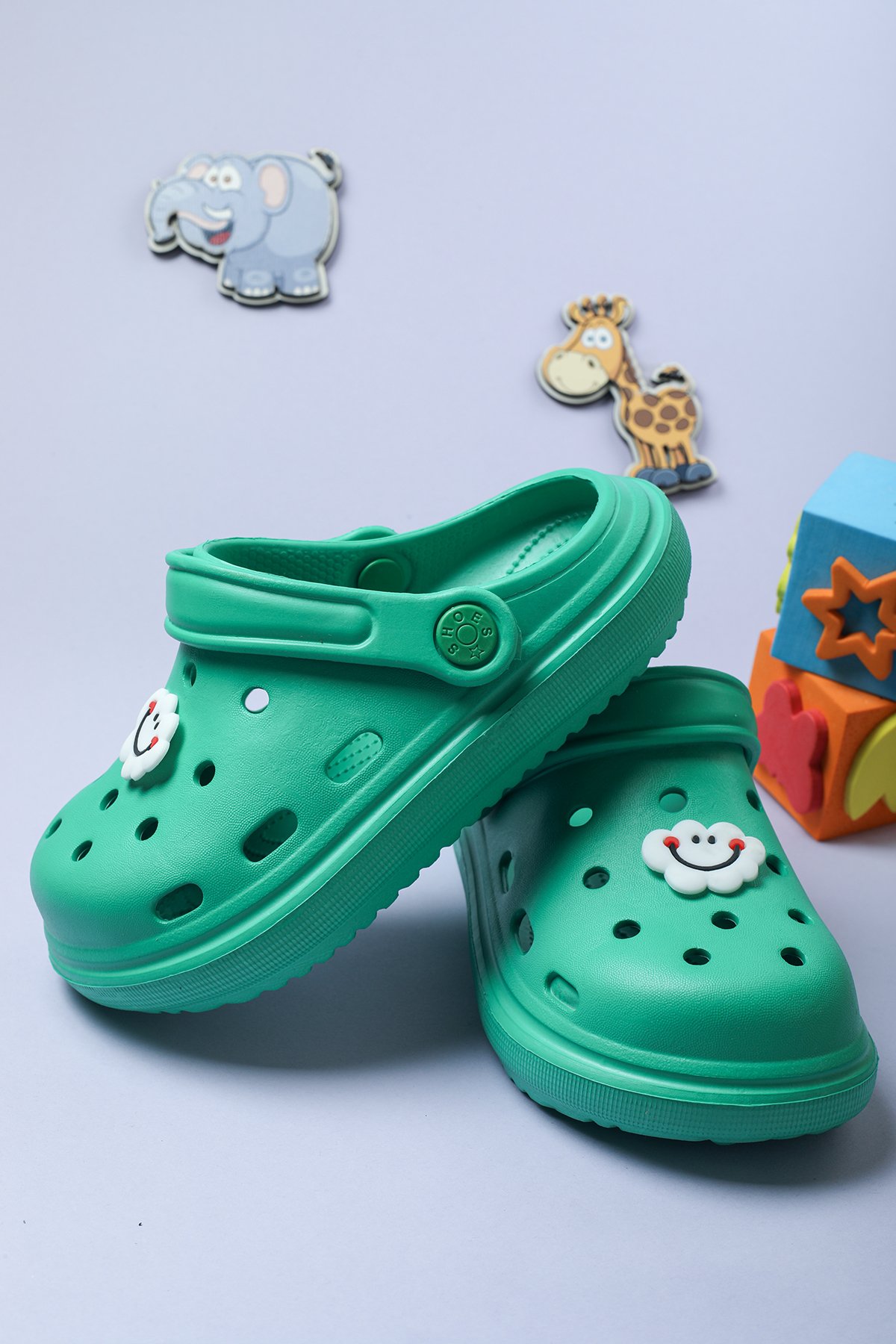 Unisex Çimen Yeşili Çocuk Sandalet