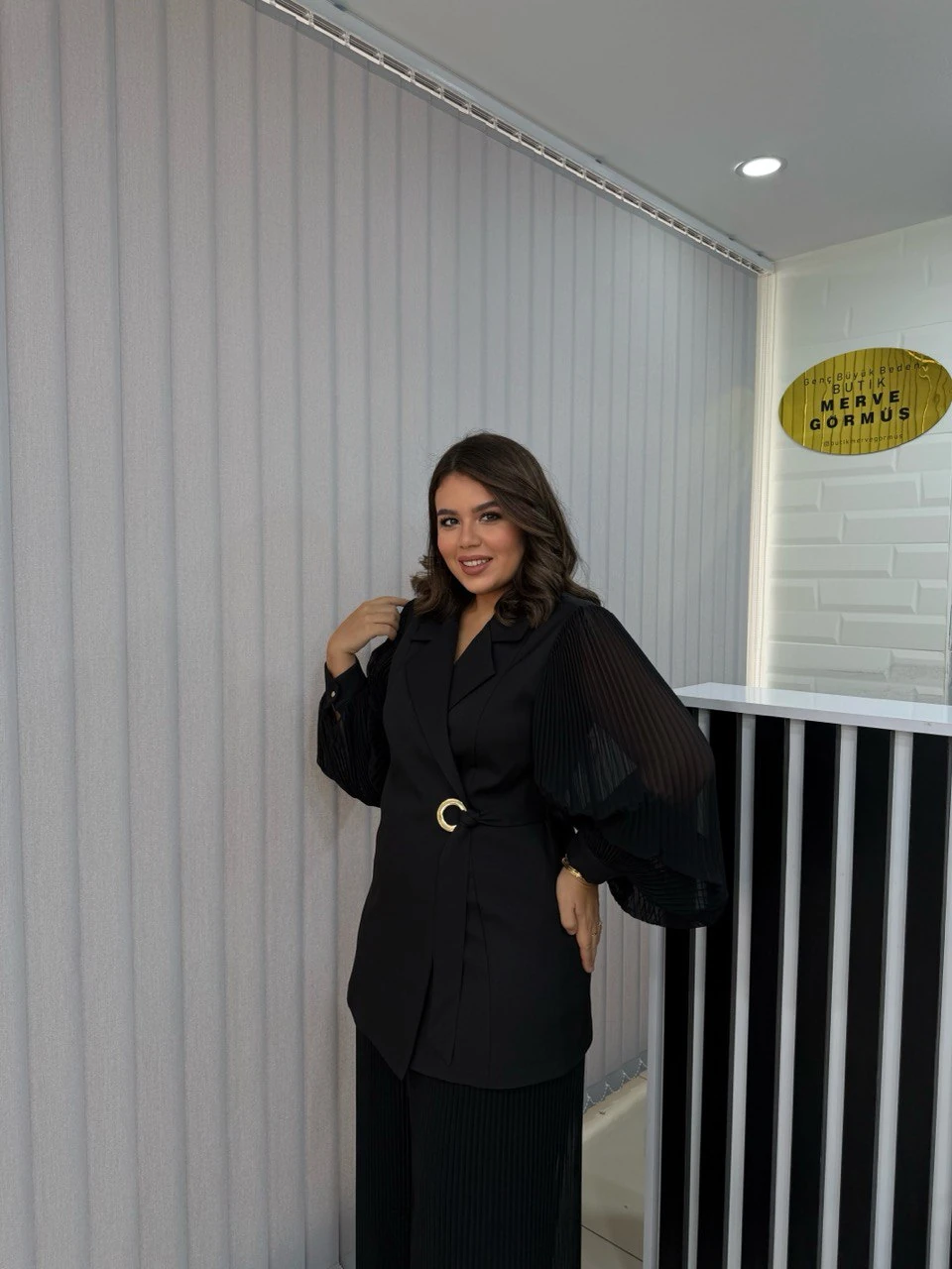 Şifon Pilise Garnili Lüks Tasarım Takım