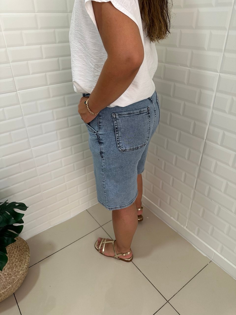 Bermuda Kar Yıkama Denim Şort