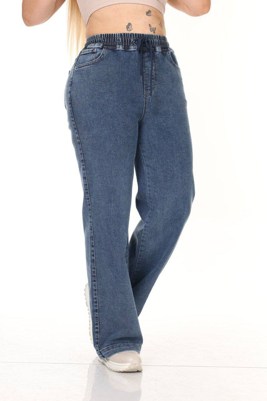 Denim Beli Lastikli Pantolon