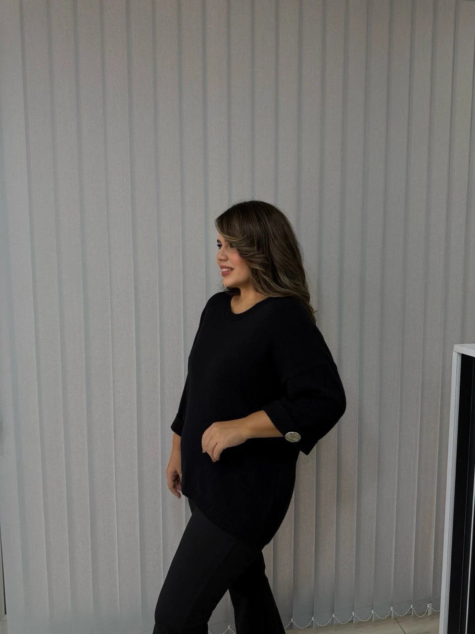 Kolu Katlamalı Düğme Detay İtalyan Triko