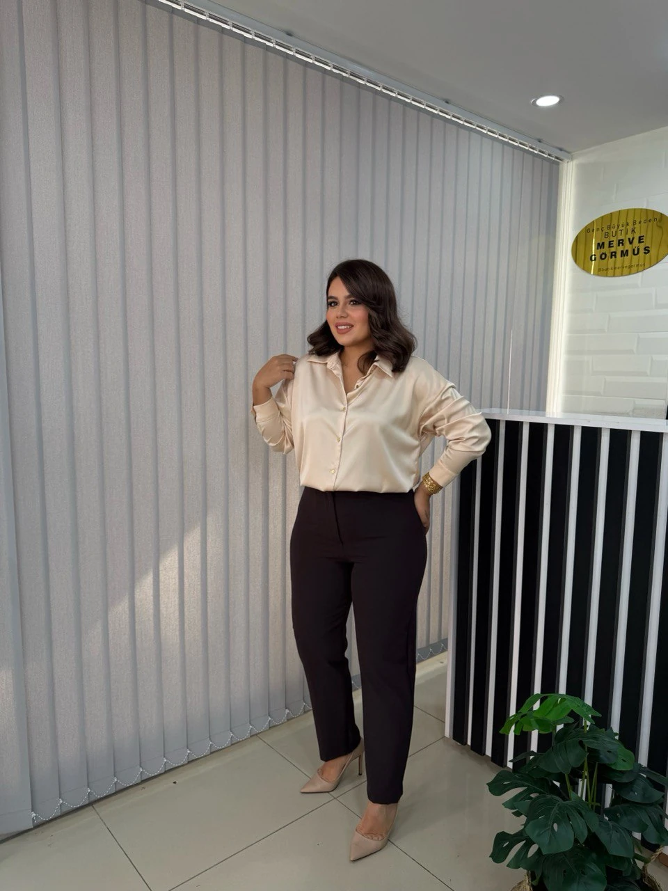 Beli Pensli ZR Model Yüksek Bel Pantolon - Acı Kahve