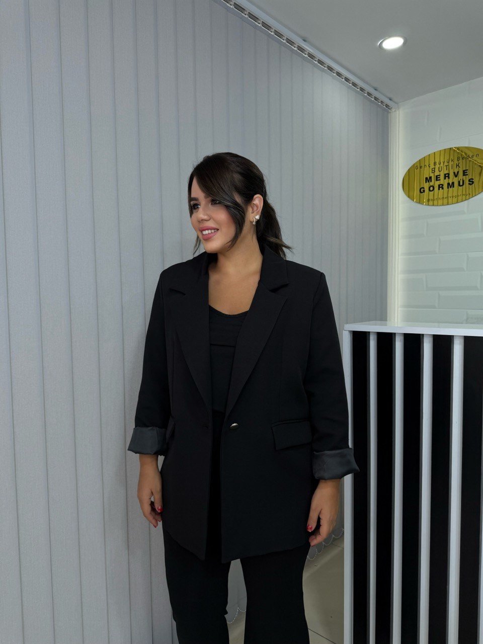 Tek Düğme Blazer Ceket