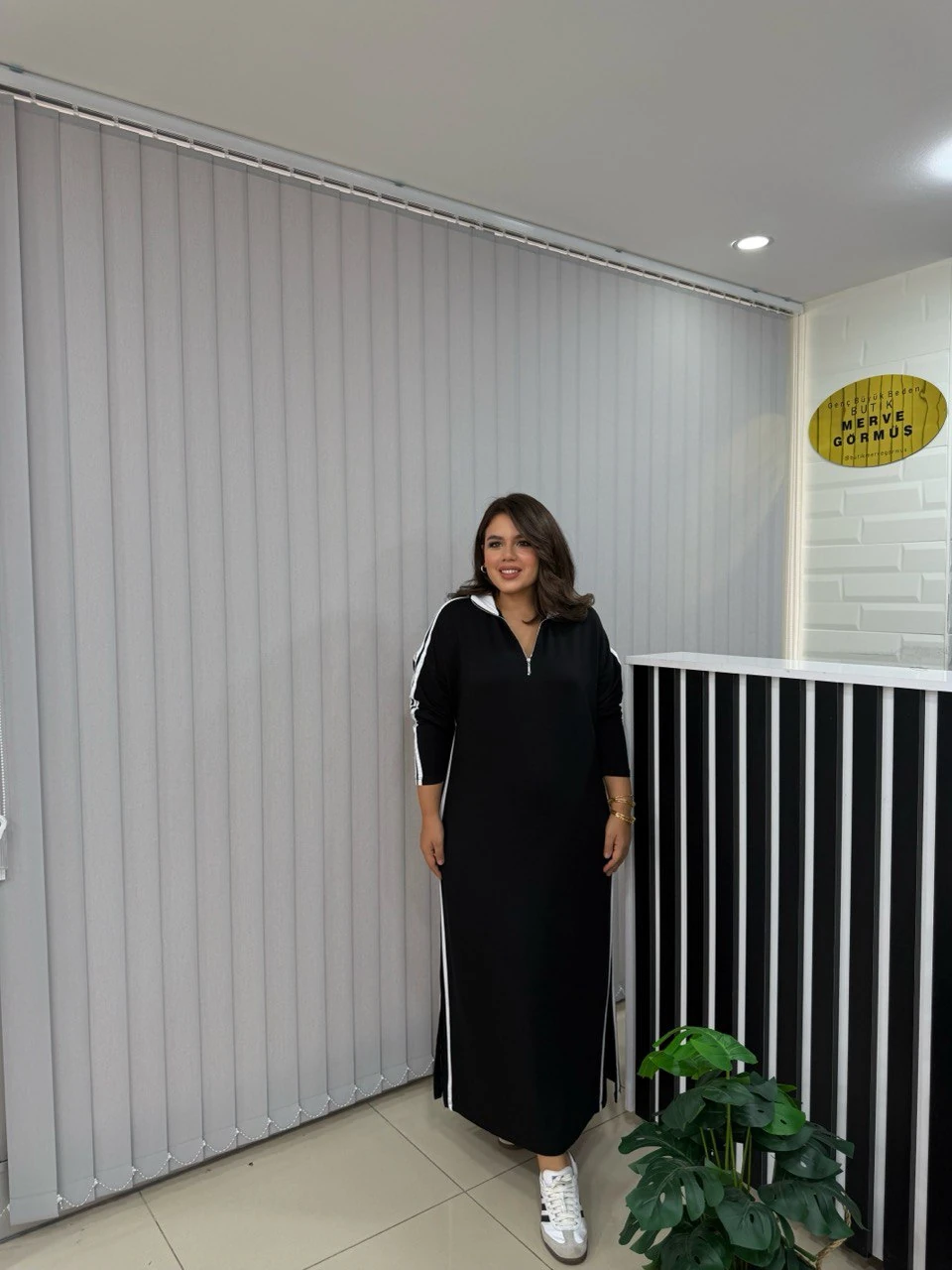 3 Şerit Biyeli Likralı Elbise