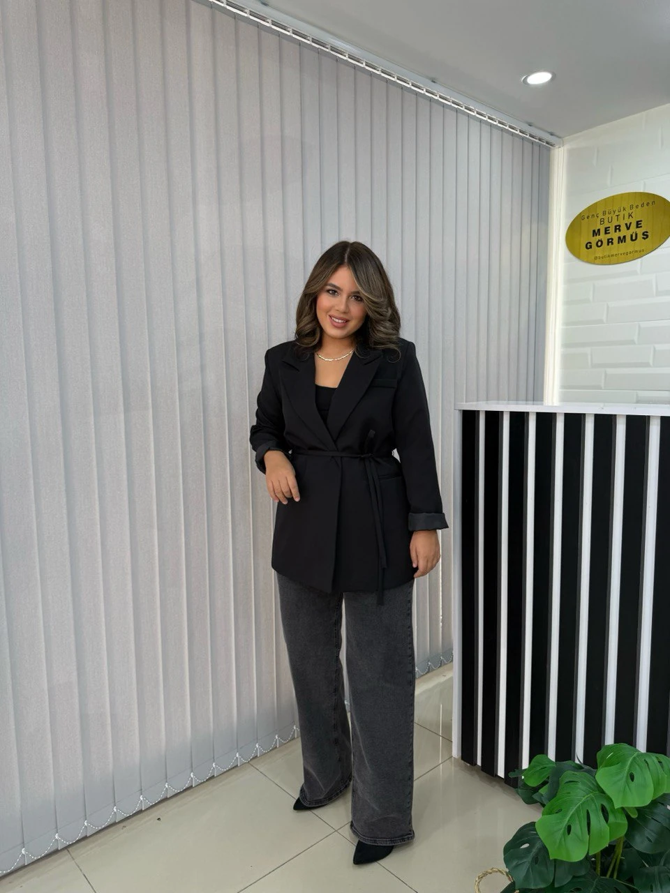 Bağlama Detay Blazer Ceket