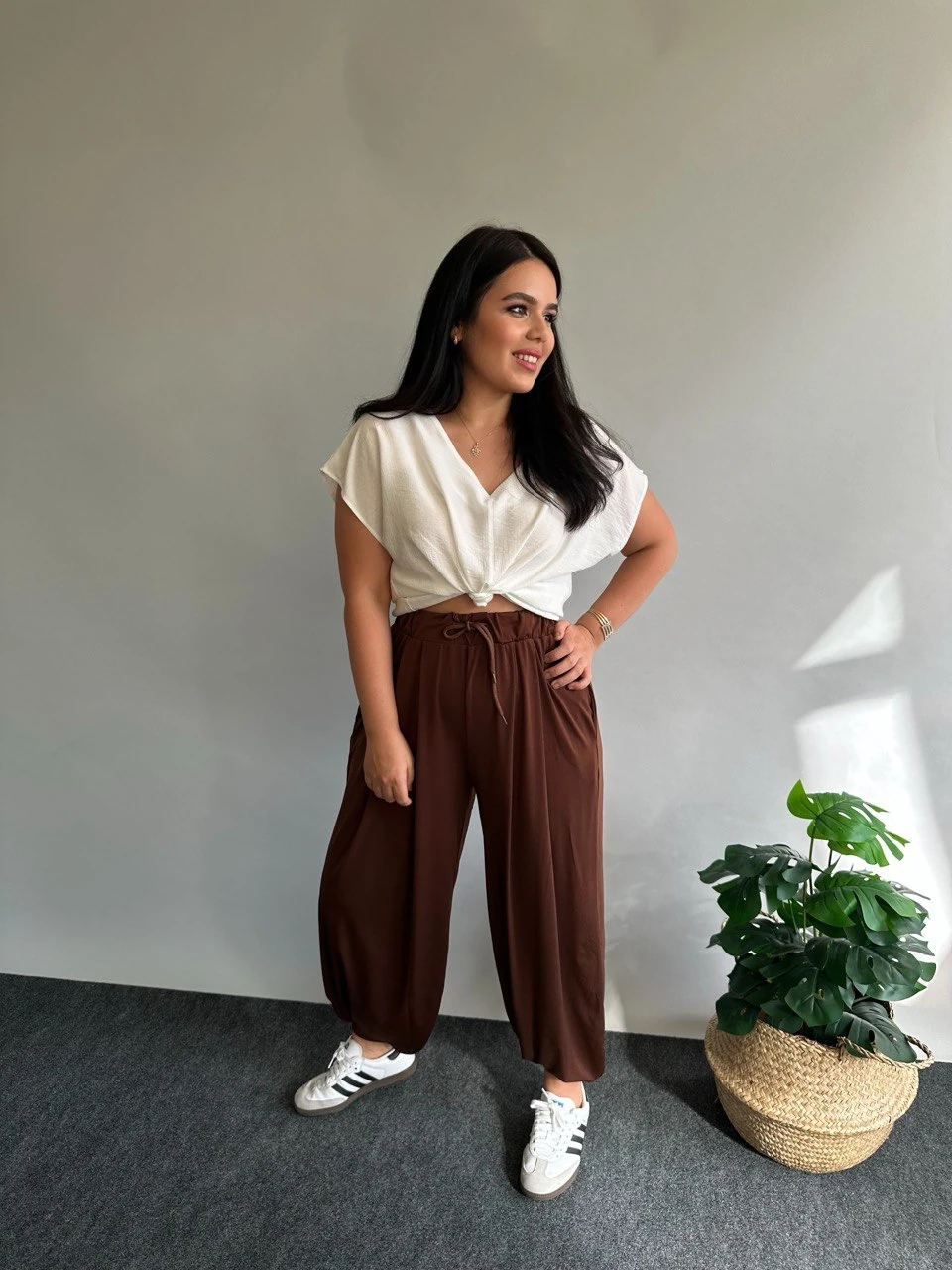 Pileli Şalvar Pantolon