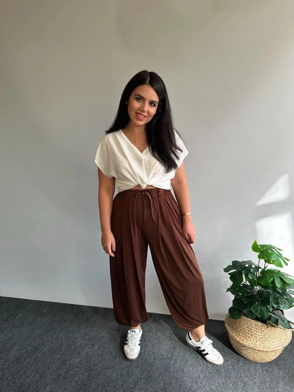 Pileli Şalvar Pantolon