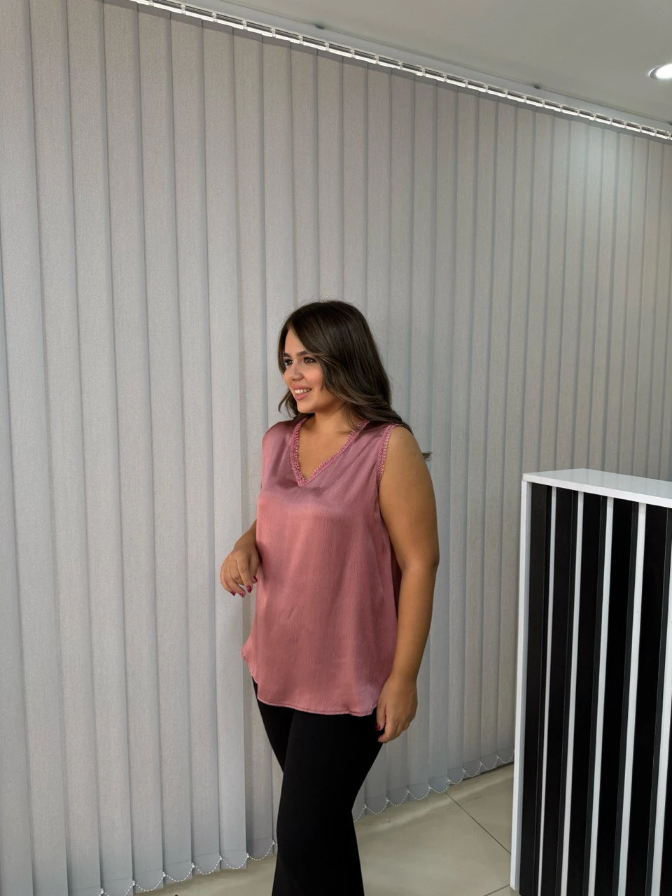 Güpür Detaylı Bluz - Pembe