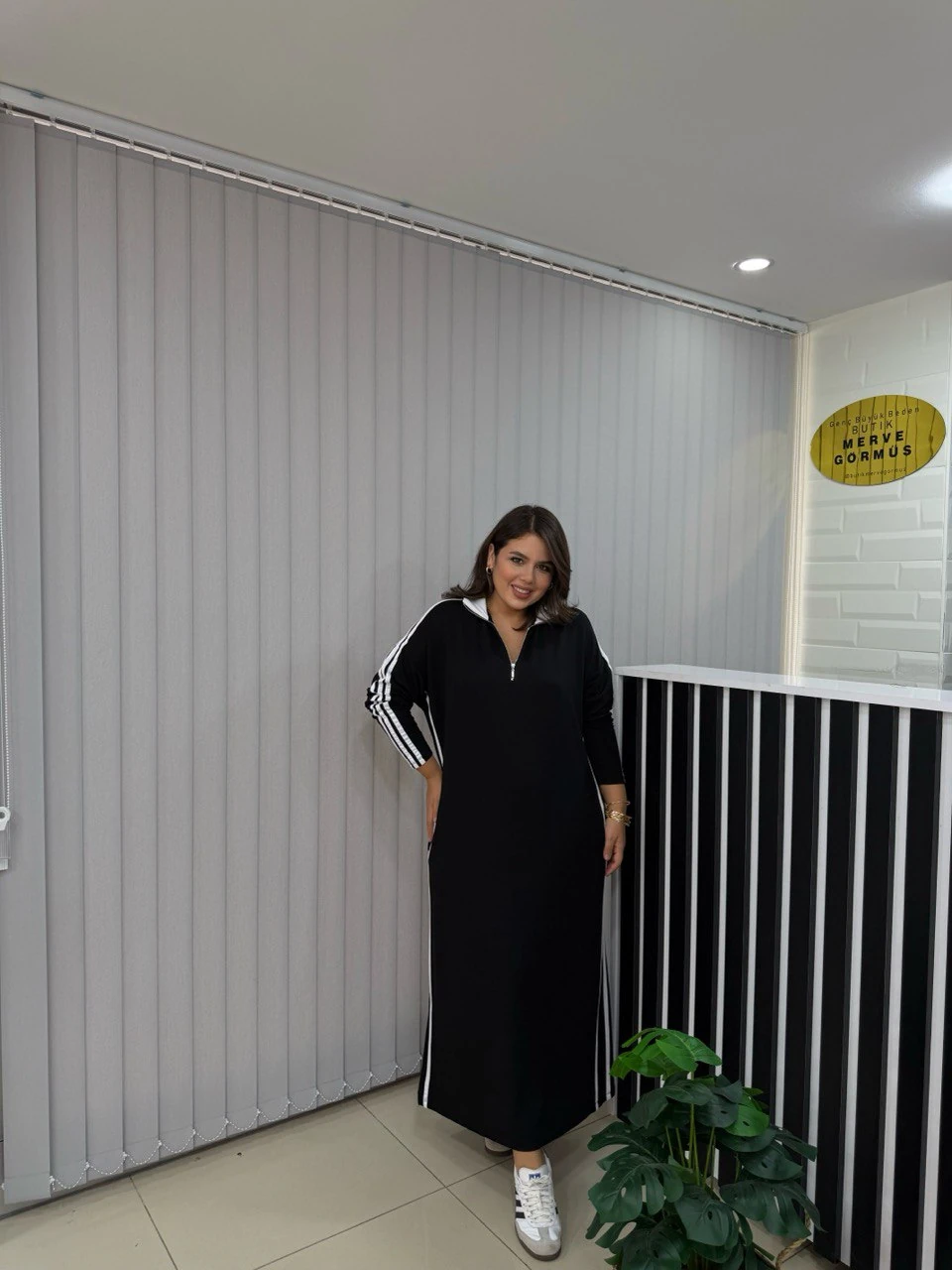 3 Şerit Biyeli Likralı Elbise