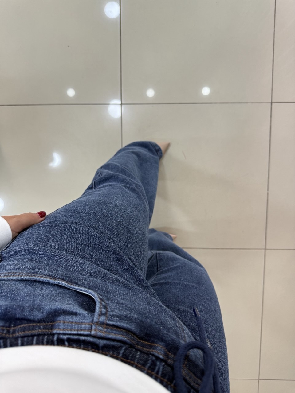 Denim Beli Lastikli Pantolon