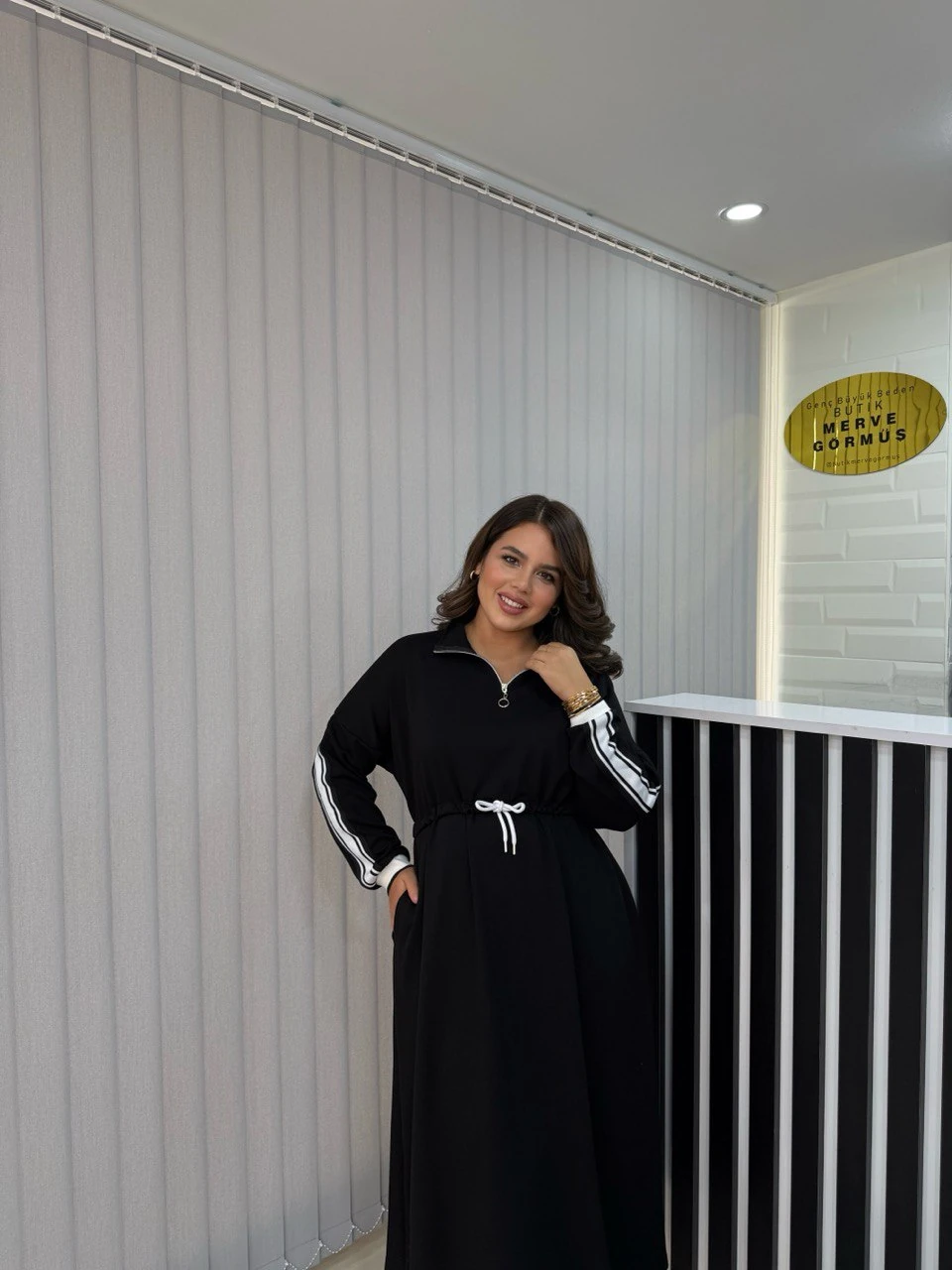 Beli İpli Oyhs Modal Elbise