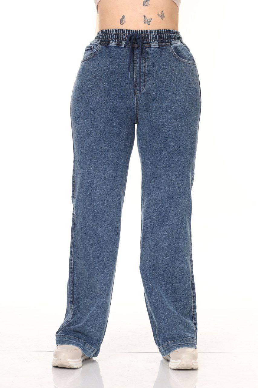 Denim Beli Lastikli Pantolon