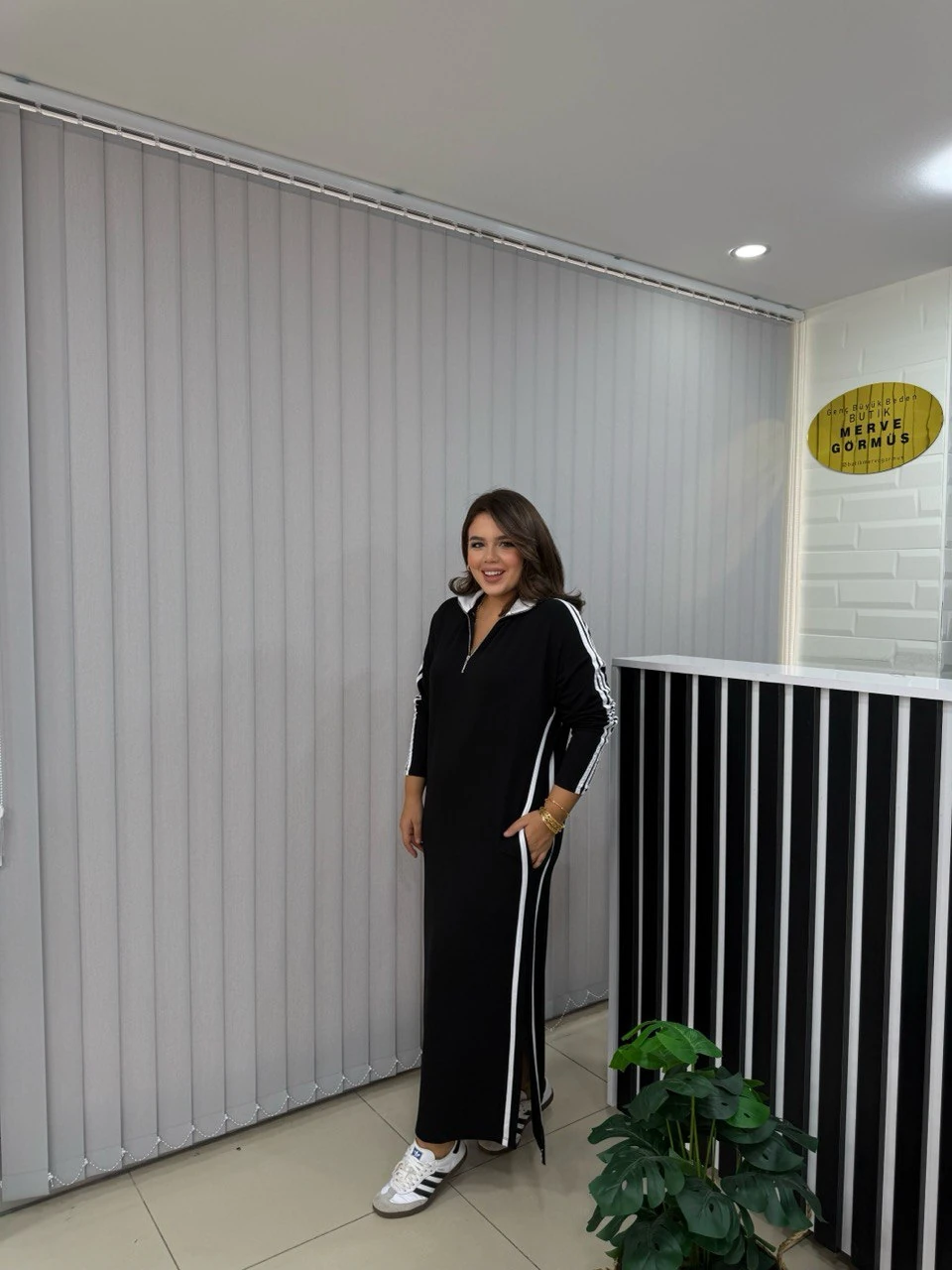 3 Şerit Biyeli Likralı Elbise