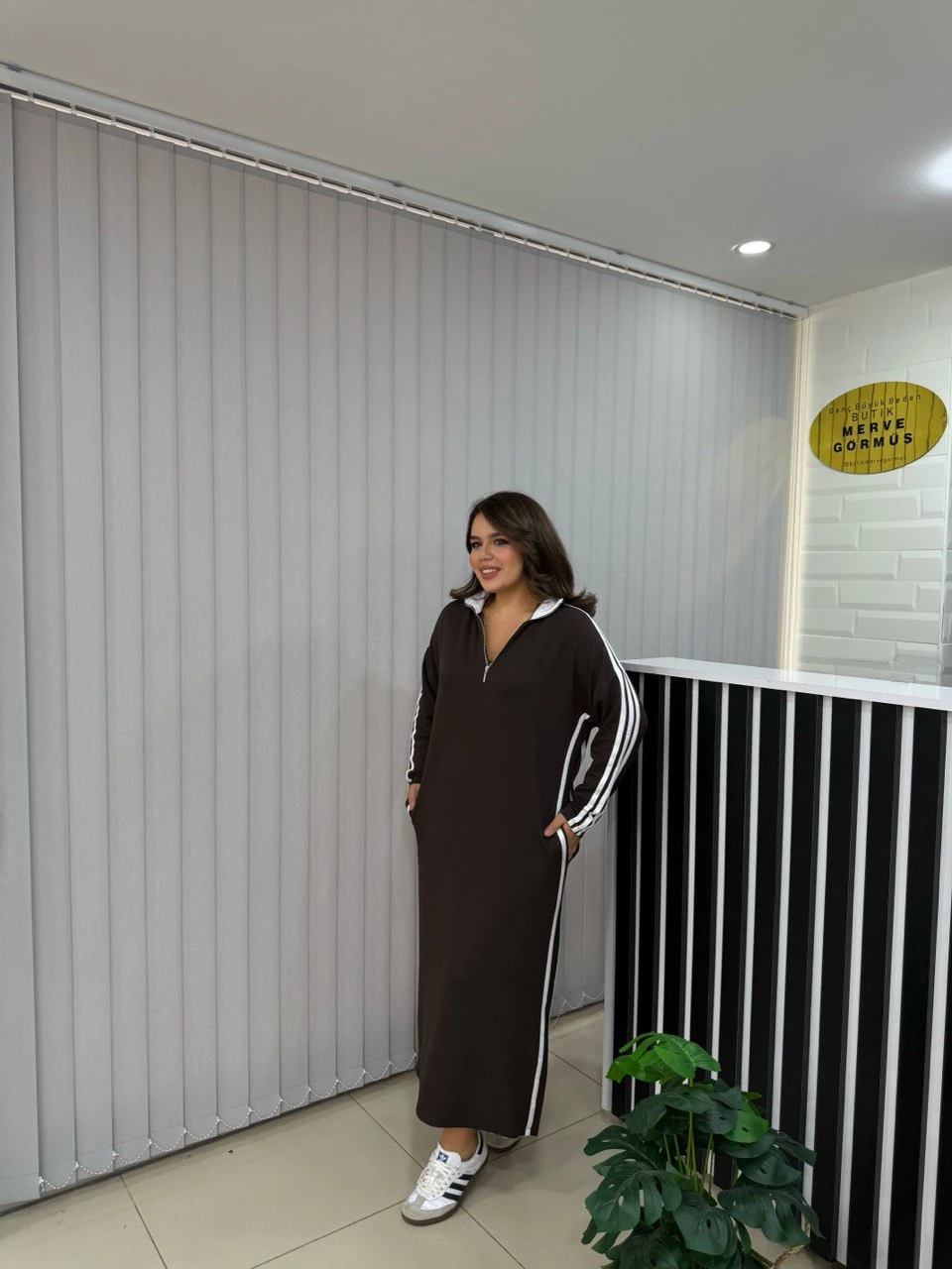 3 Şerit Biyeli Likralı Elbise