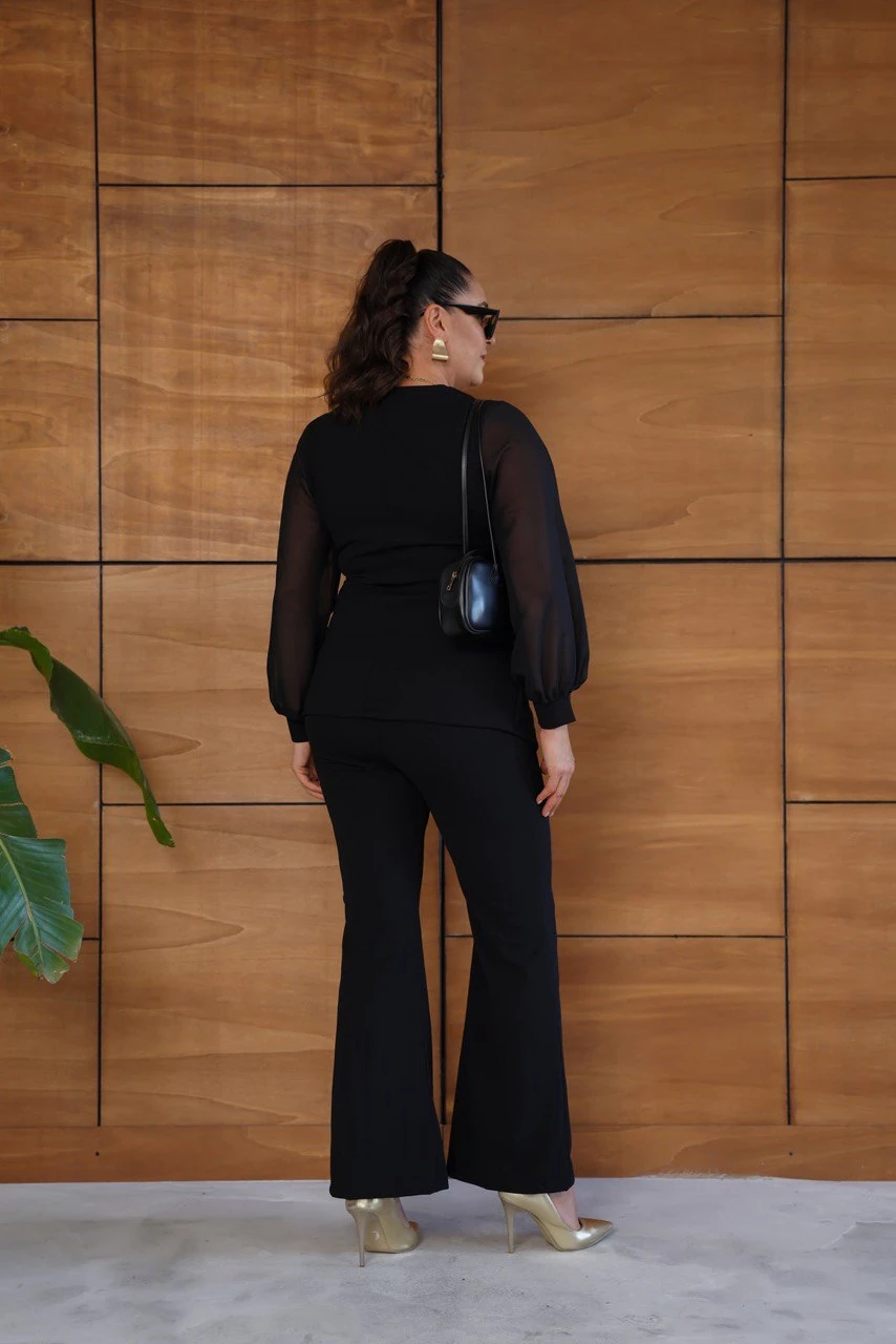 Dört Süs Gold Düğmeli Kruvaze Bluz