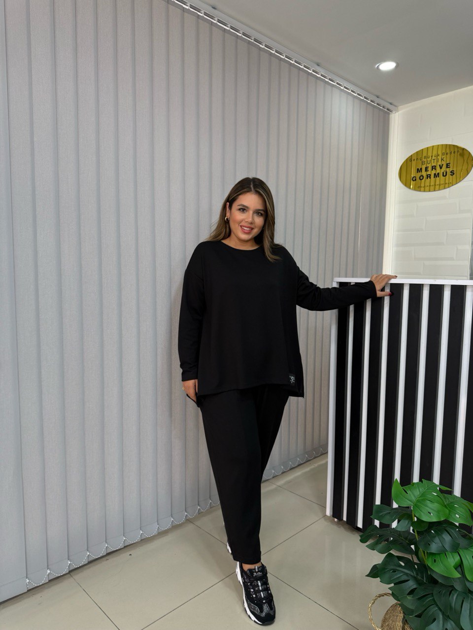 Lady Şalvar Pantolonlu Modal Takım - Siyah