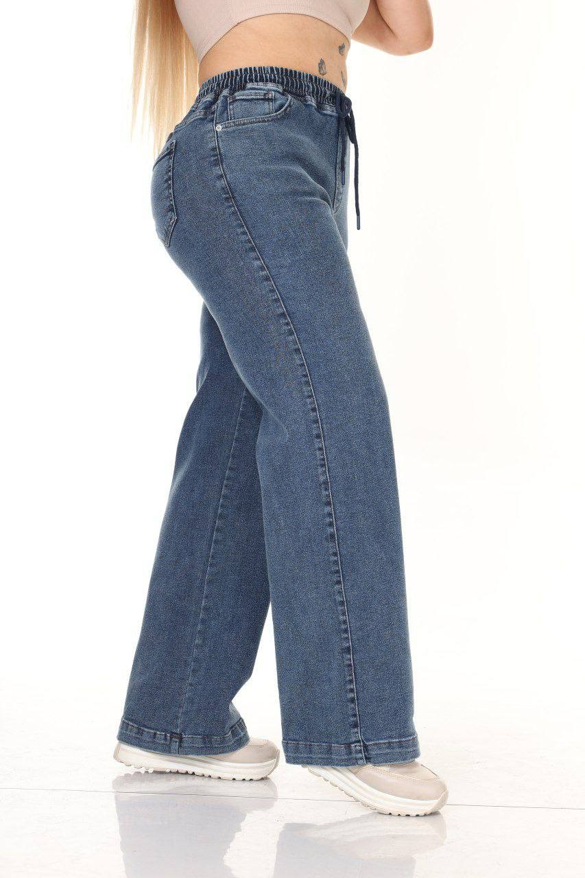Denim Beli Lastikli Pantolon