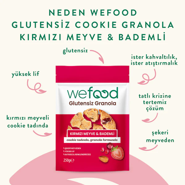 Glutensiz Granola Kırmızı Meyve & Bademli 250g