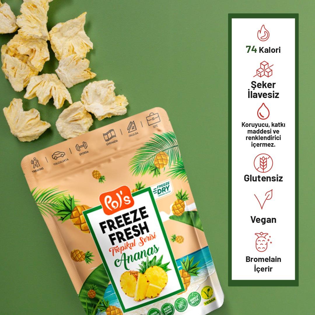 Freeze Fresh Dondurularak Kurutulmuş Ananas 20g