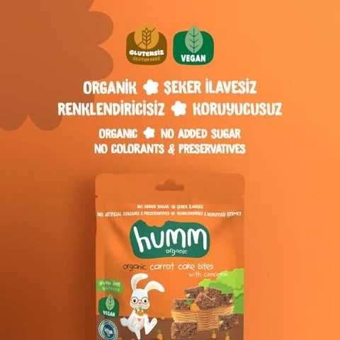 Organik Glutensiz Vegan Havuçlu ve Tarçınlı Kek - 30g