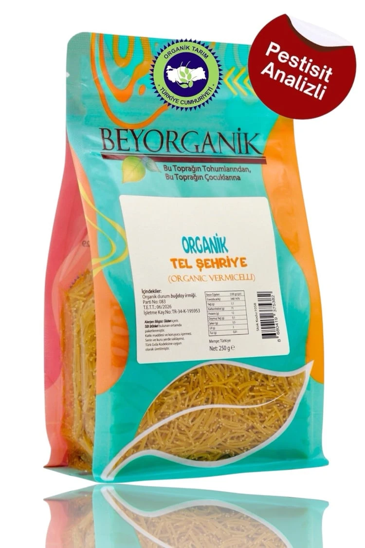 Organik Tel Şehriye 250gr (PESTİSİT VE AFLATOKSİN ANALİZLİ)