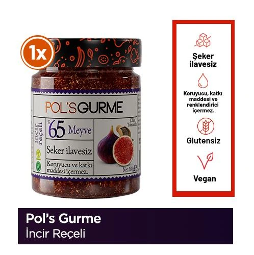 İncir Reçeli Chia Tohumlu Şeker İlavesiz %65 Meyve Oranlı 380g