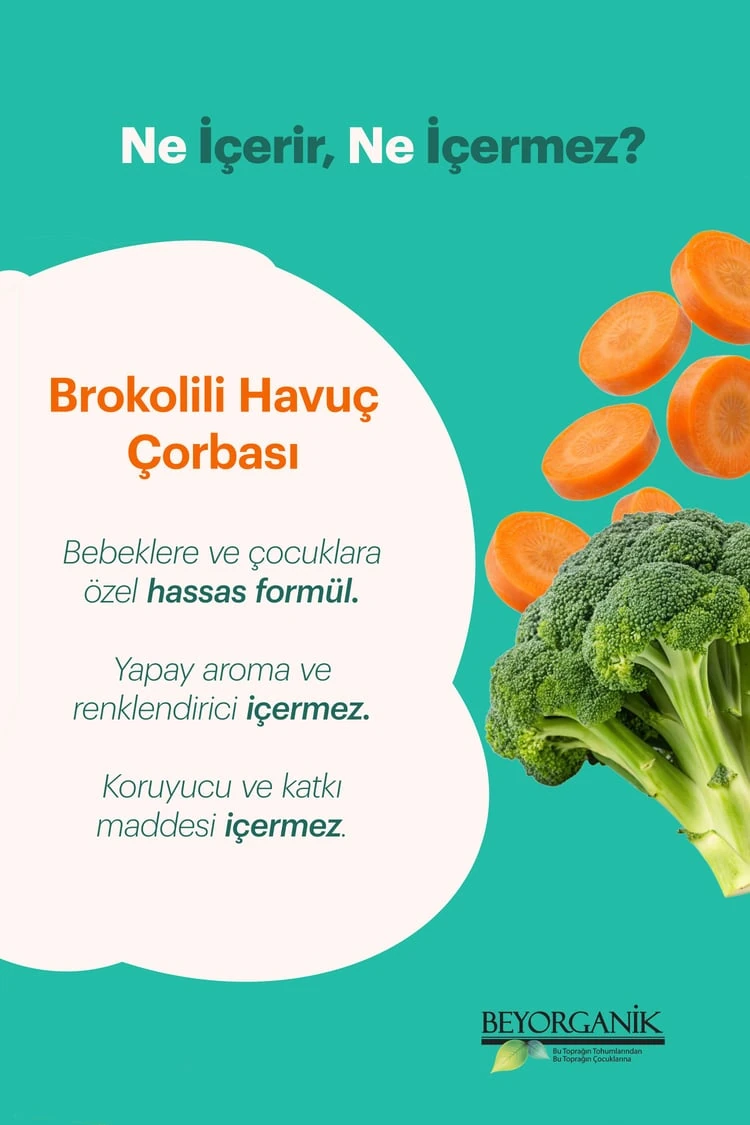 Organik Brokolili Havuç Çorbası 50gr 10 Dakikada Hazır (PESTİSİT VE AFLATOKSİN ANALİZLİ)