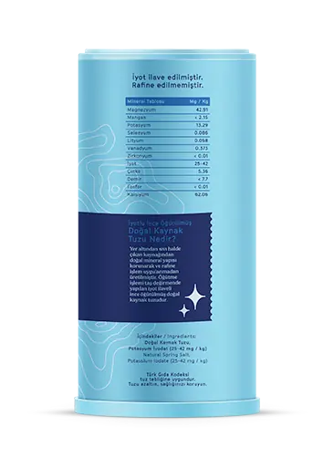 ÖĞÜTÜLMÜŞ SOFRA TUZU 250 GR (İYOT İLAVELİ TUZLUKLU)