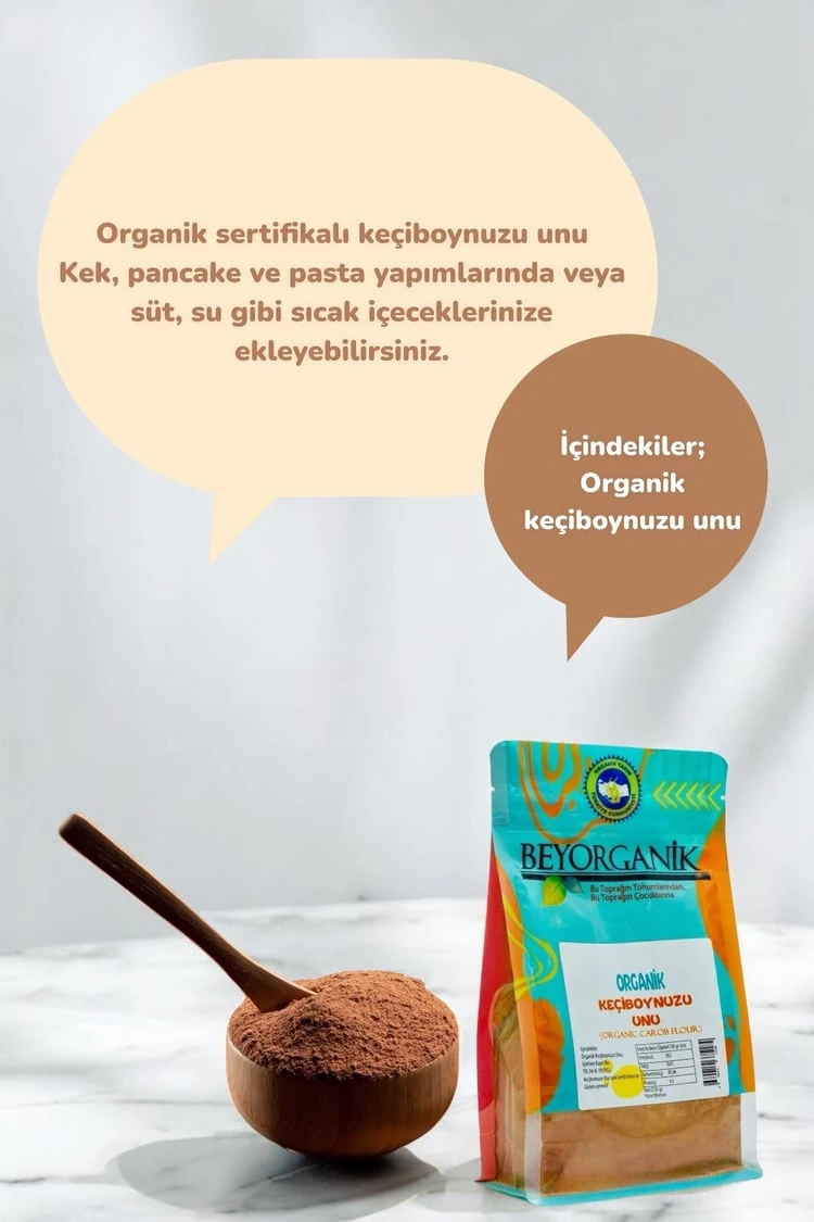 Organik Keçiboynuzu Unu 250gr (Pestisit ve Aflatoksin Analizli)
