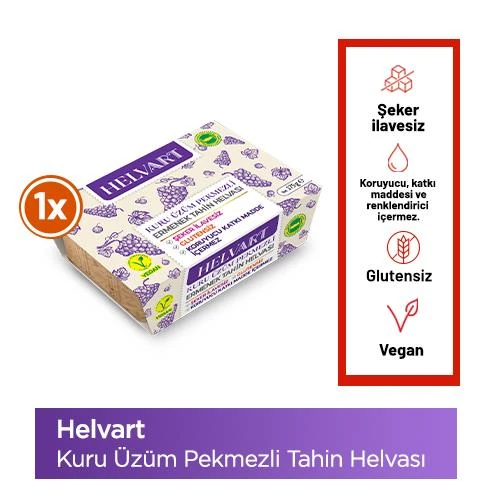 Helvart Üzüm Pekmezli Şeker İlavesiz Tahin Helvası 175g