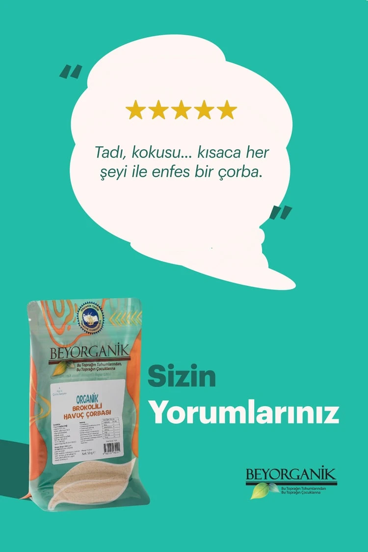 Organik Brokolili Havuç Çorbası 50gr 10 Dakikada Hazır (PESTİSİT VE AFLATOKSİN ANALİZLİ)