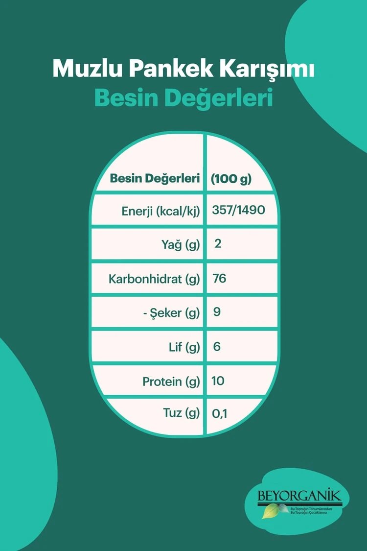 Organik Muzlu Pankek Karışımı 300 gr (PESTİSİT VE AFLATOKSİN ANALİZLİ)
