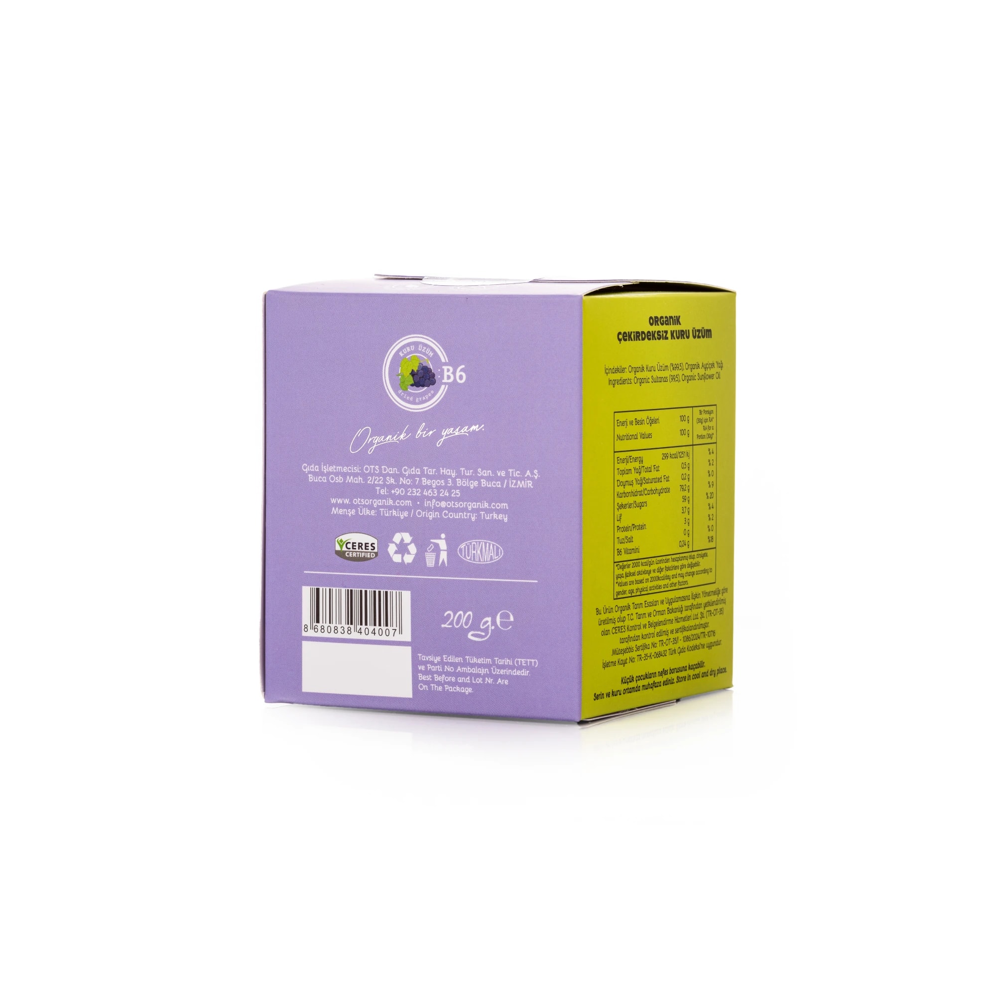 Organik Kuru Üzüm Çekirdeksiz