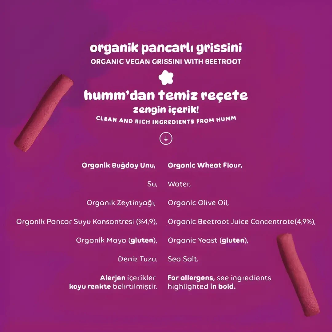 Organik Vegan Pancarlı Grissini - 55g