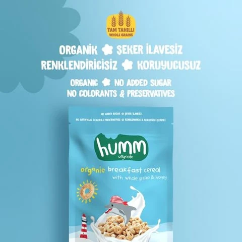 Organik Tam Tahıllı ve Ballı Kahvaltılık Gevrek - 80g