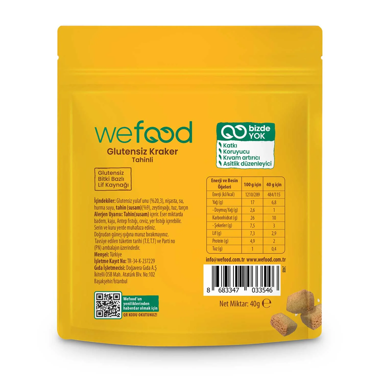 Glutensiz Tahinli Kraker 40g