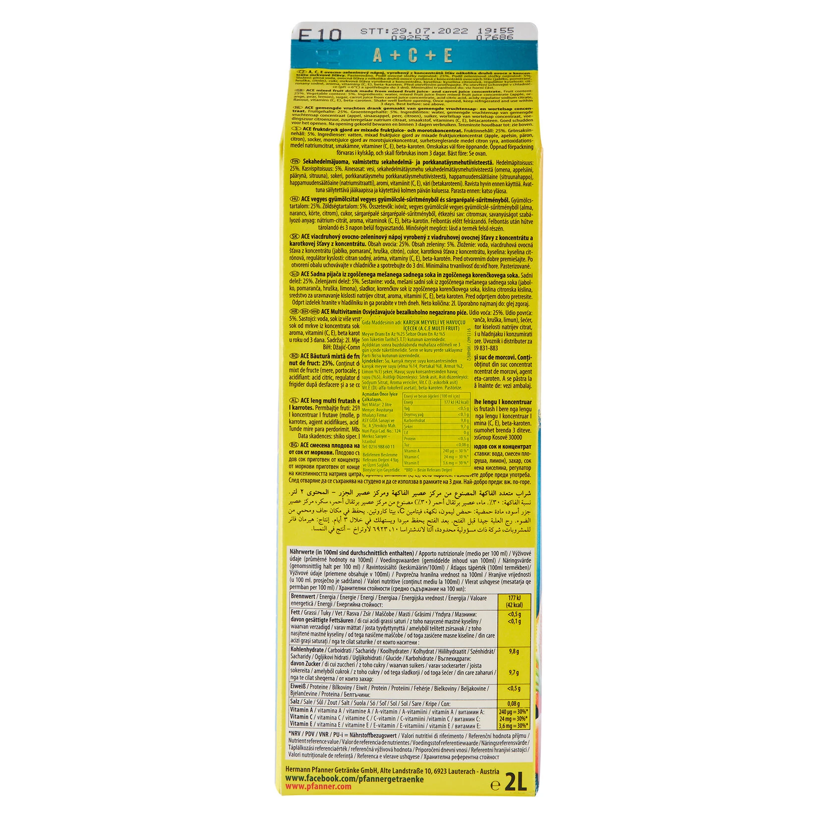 A+C+E Karışık Meyve Suyu 2L